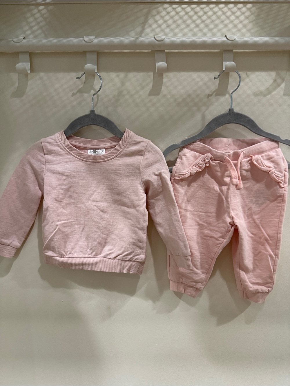 Baby Pink Cozy Sweatshirt & Jogger Matching Set -